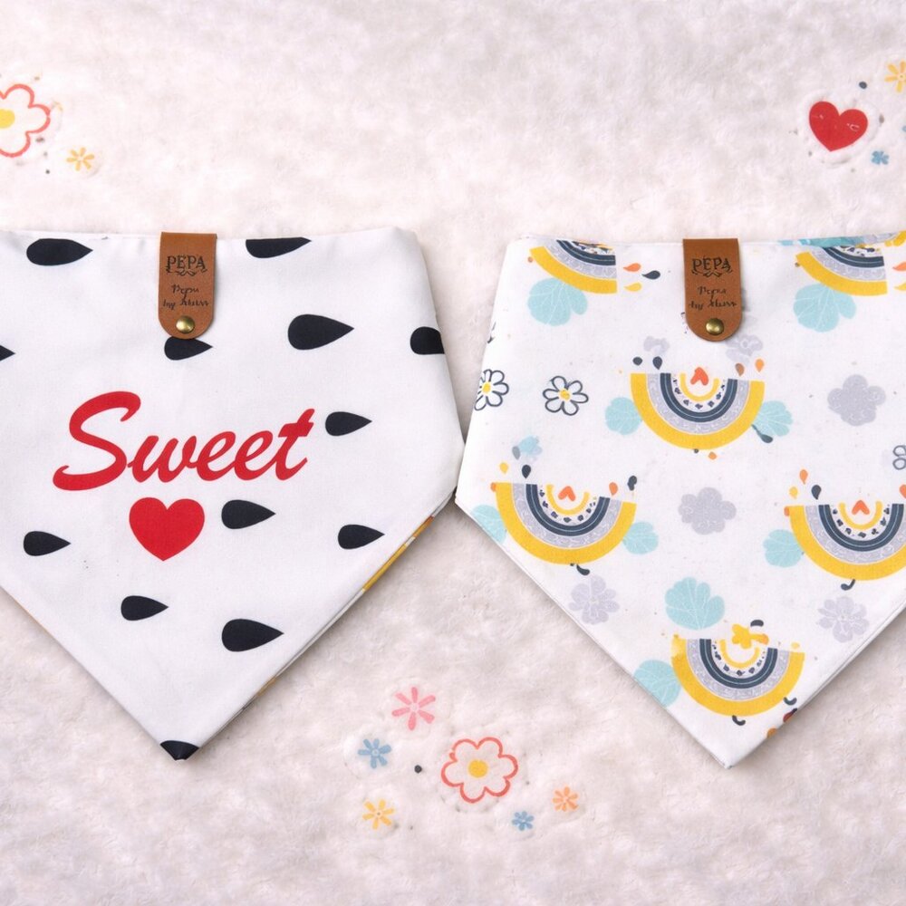 Handmade Reversible Dog Bandana – Fits Up to 12" Neck, Gift‑Ready